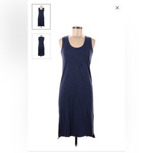 Madewell Jersey Tank Heathered Blue Stretchy Jersey Knit Midi Dress Size L